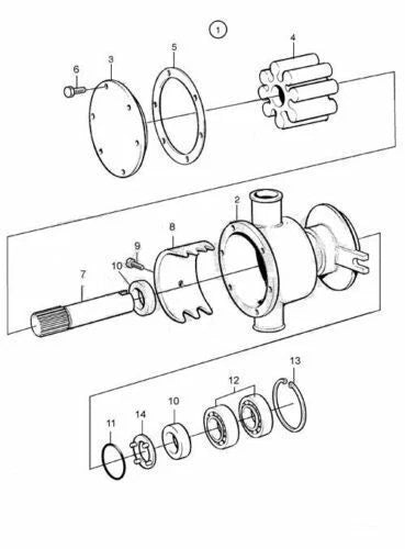 Impeller Kit for Volvo Penta D30/D31/D32/D40/D41 Marine Engine