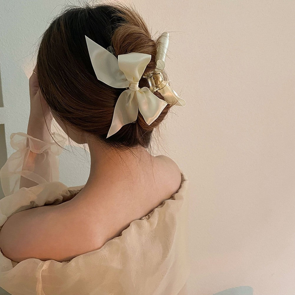 Bow Hair Gripper Satin Hair Clip