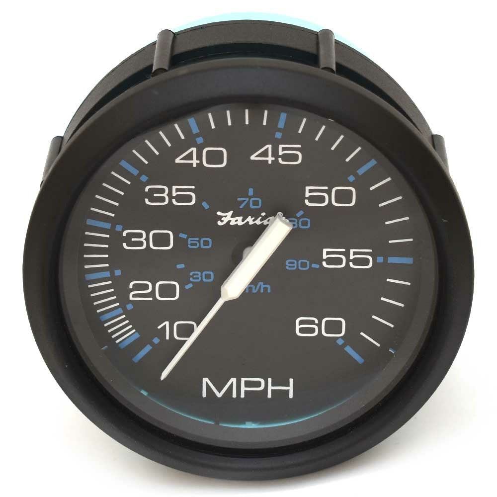 Faria Boat Speedometer Gauge Chesapeake Black 60 MPH by Faria