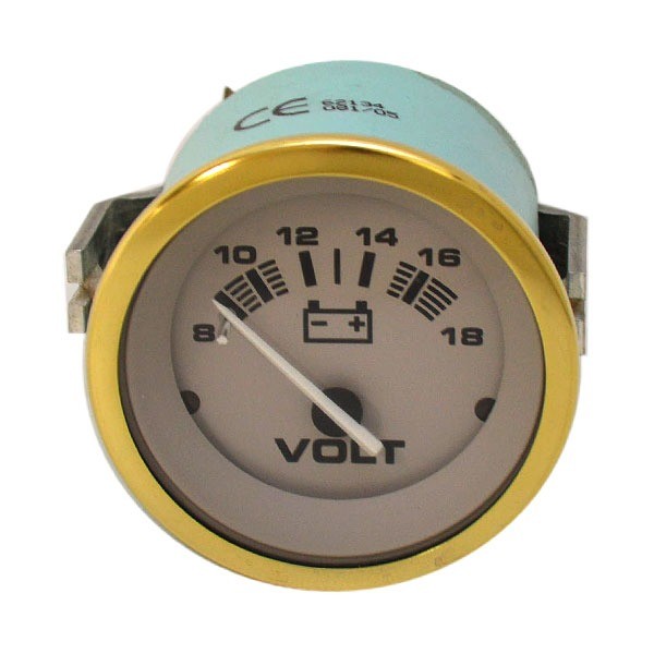 Boat Volt Meter Gauge 2 Inch Gold Gray by Teleflex