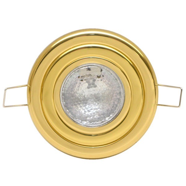 ITC Marine Boat Flush Overhead Light 81926-BR | Rinker 4 Inch BrassOpe