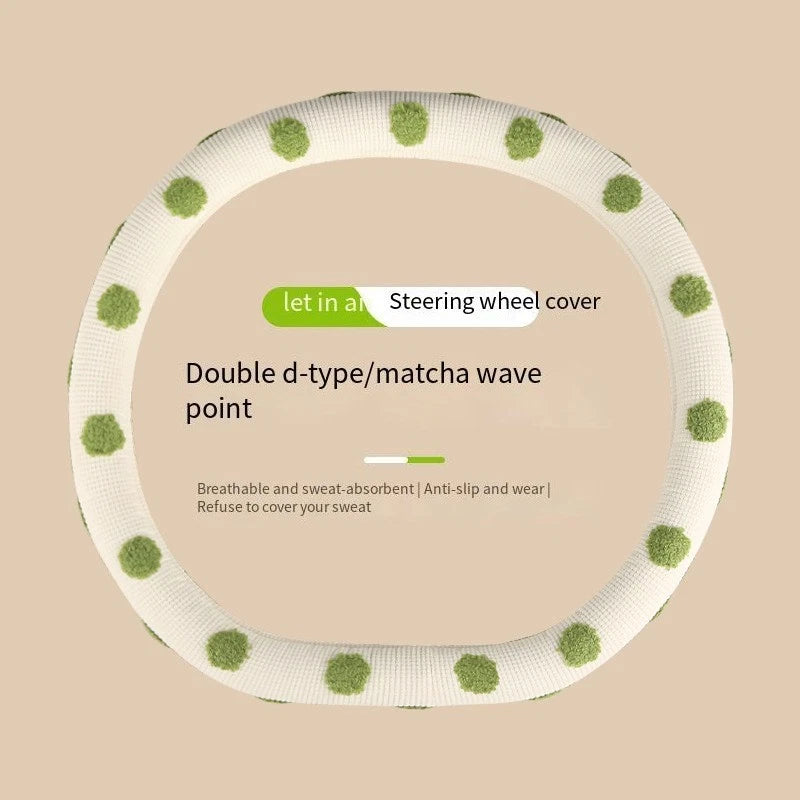 38cm Steering Wheel Cover For Women Non Slip Breathable Fabric For