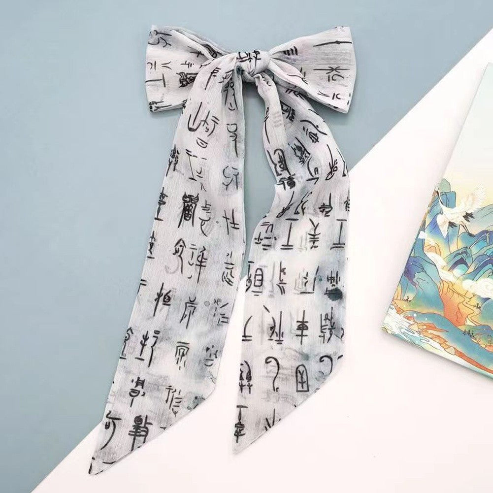 Trendy Printed Silk Scarf Orchid Pavilion