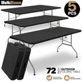 Black Folding Dining Table - 5 Pack