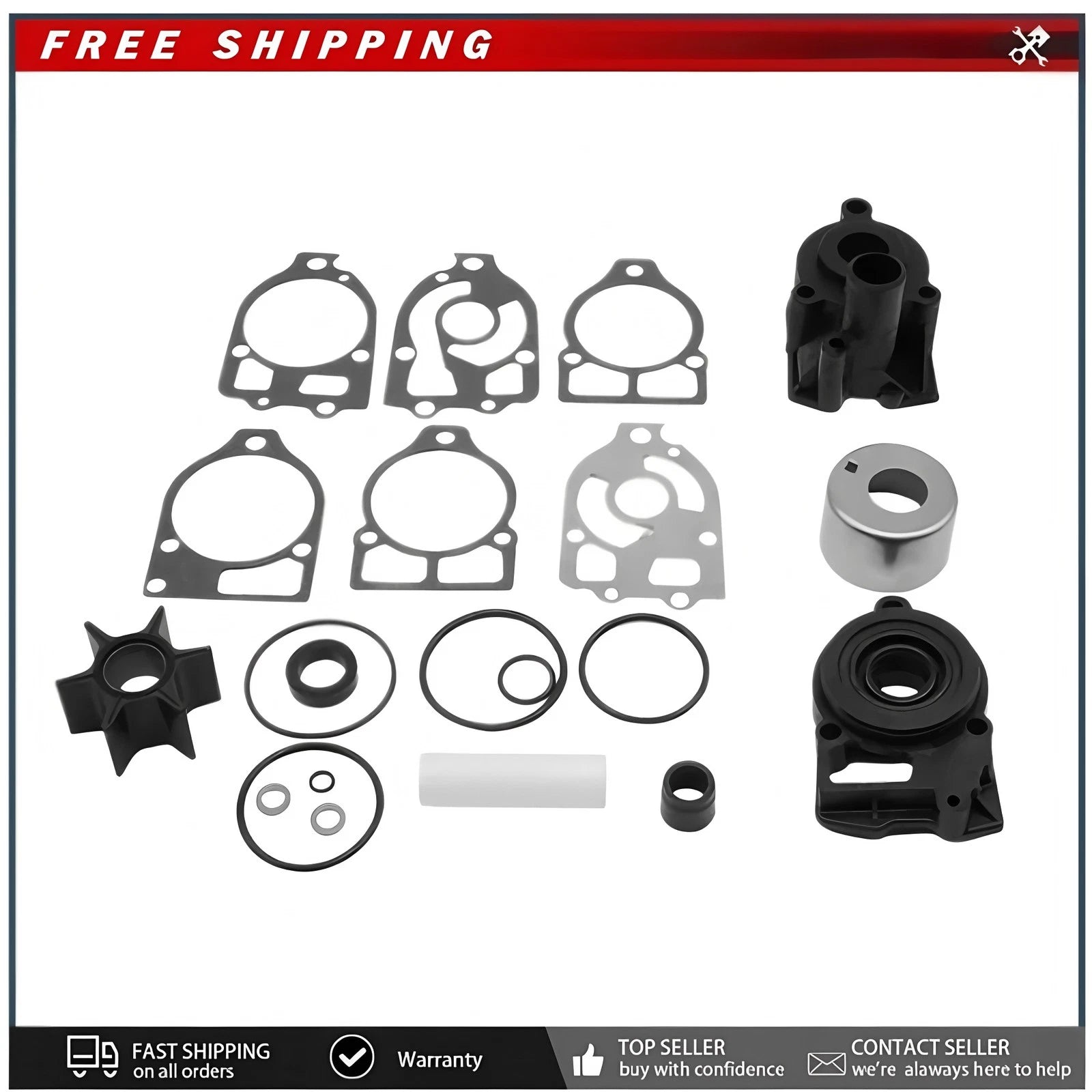 Water Pump Impeller Kit For Mercury V6 150 175 200 220 Hp Outboard