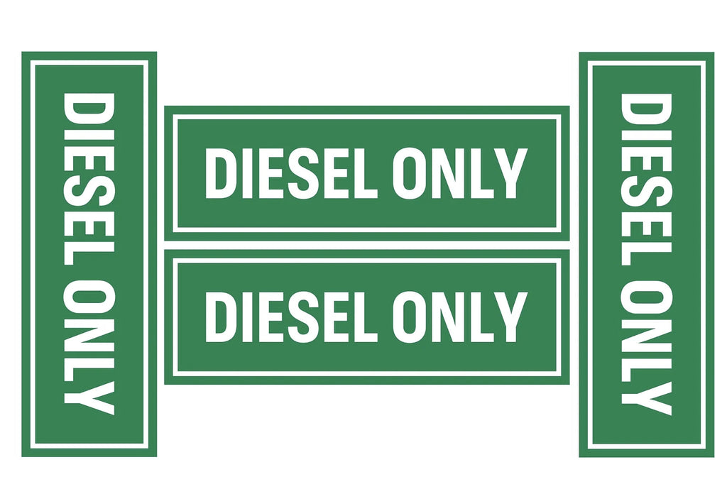 DIESEL ONLY Vinyl Stickers - Decals - Labels for Safety Truck Oil Gas 4Pcs