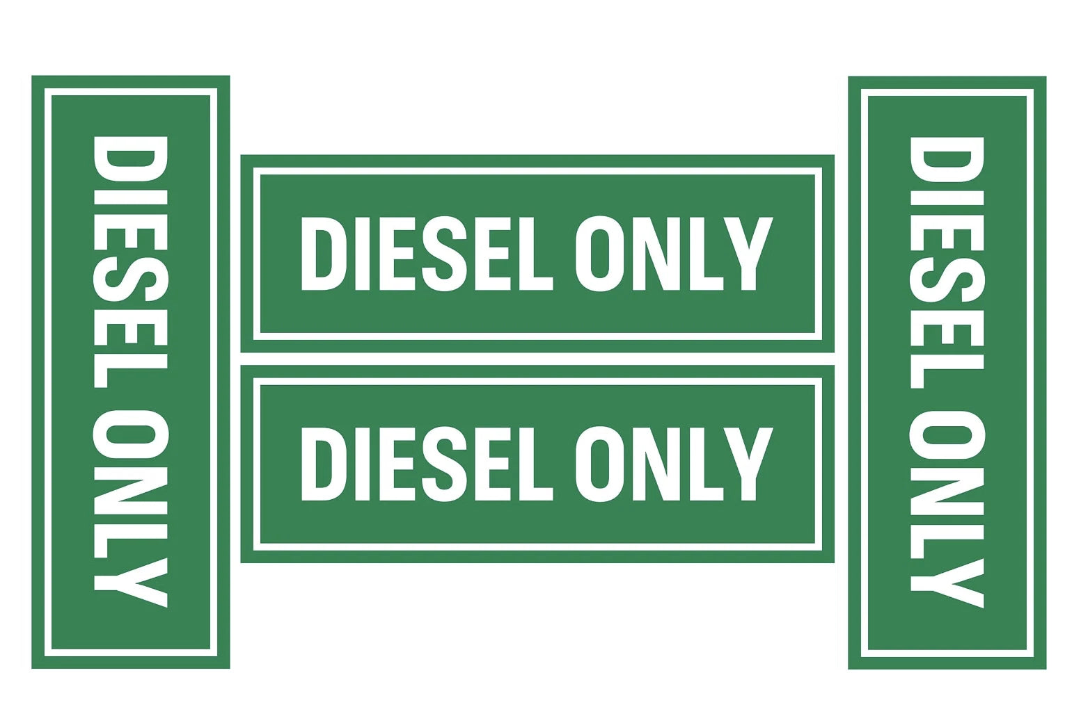DIESEL ONLY Vinyl Stickers - Decals - Labels for Safety Truck Oil Gas 4Pcs