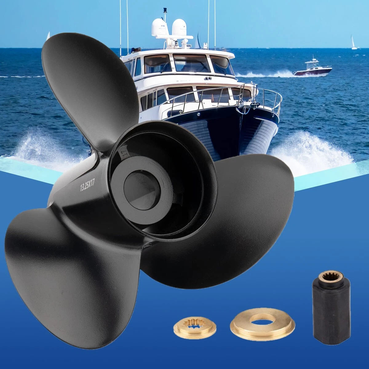 13 1/4 X 17 Boat Propeller Fit Evinrude 40-140hp 13 Spline Tooth