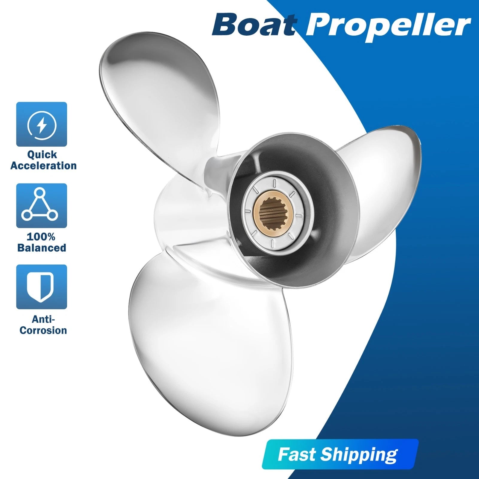 13.5 X 22 Stainless Steel Boat Propeller For Tohatsu Engines 60-140hp