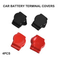 Fireproof And Dustproof Battery Terminal Rubber Covers Red & Black ()