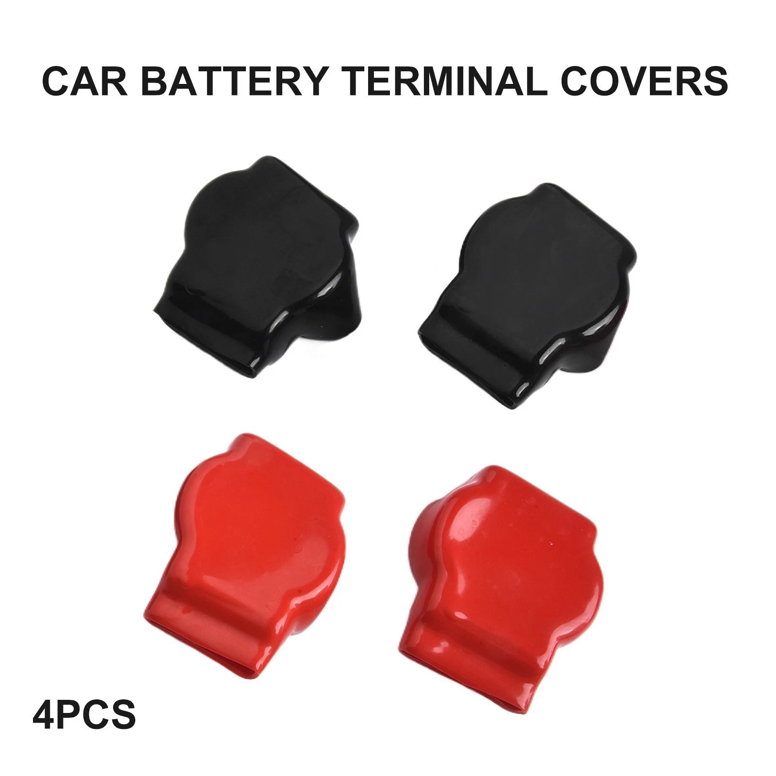 Fireproof And Dustproof Battery Terminal Rubber Covers Red & Black ()