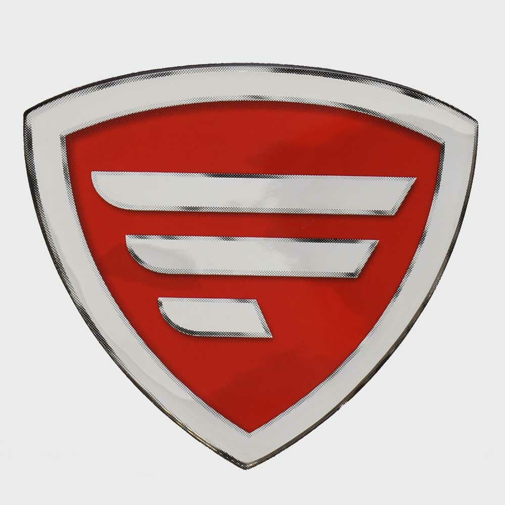 Raised Emblem Decal Lowe Boats Red by Lowe