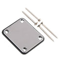 Silver Neck Plate W/ 4 Screws For Strat Tele Lp Sg Jazz Bass Electric
