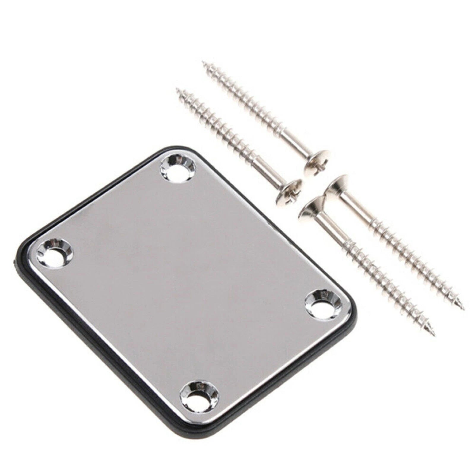 Silver Neck Plate W/ 4 Screws For Strat Tele Lp Sg Jazz Bass Electric
