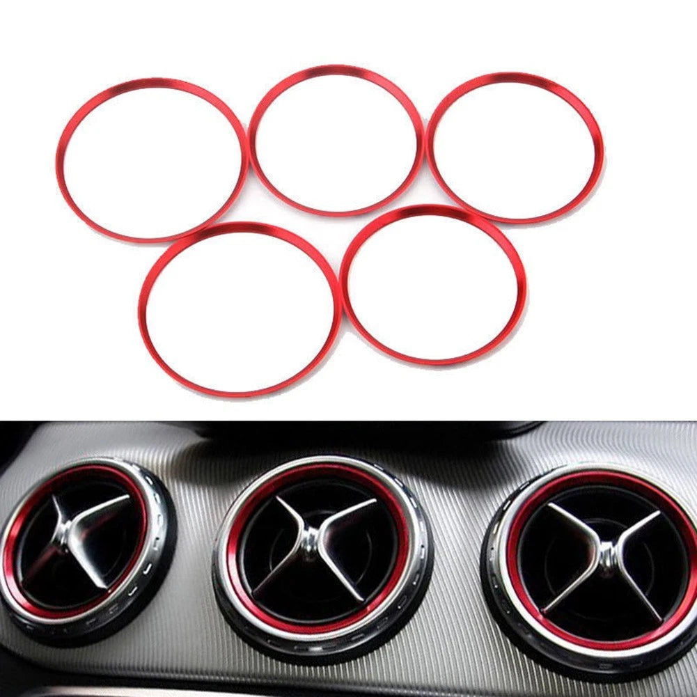 Fashion Air Vent Rings Outlet Cover Trim For B Class Red .Set