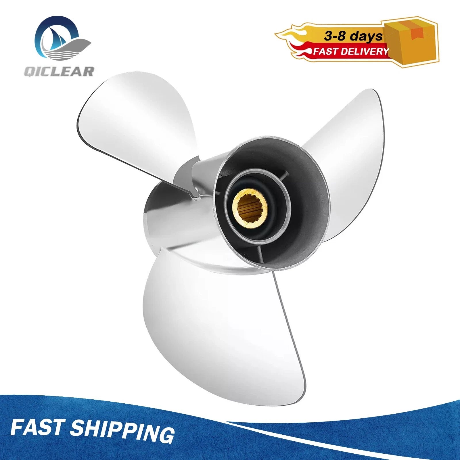 13.5 X 15 Stainless Boat Prop Fit Yamaha 50-130hp 15 Spline 4-1/4"