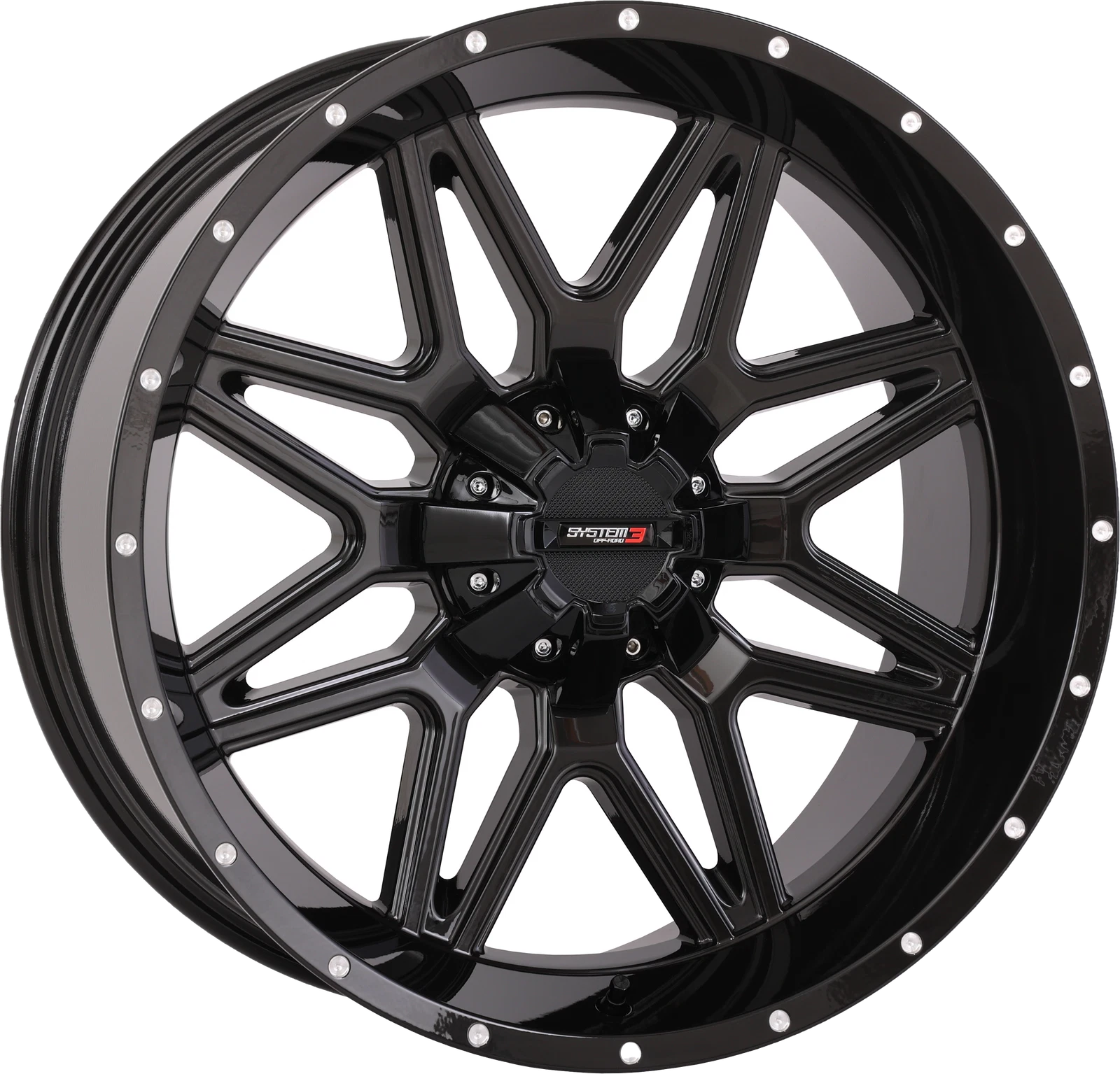 System 3 St7 Wheel 20x9 5+4 Offset For Atv/utv 4/156 Beadlock Gloss