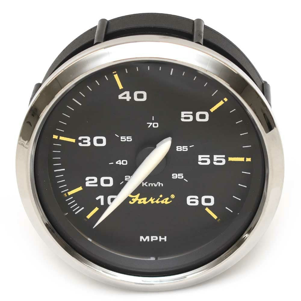 Speedometer Gauge Faria Kronos Black 60 MPH by Faria