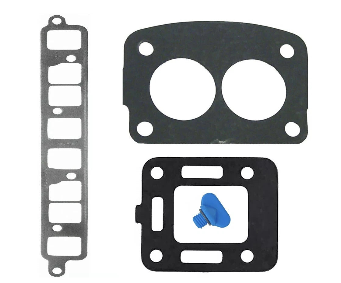 Exhaust Manifold Gasket & Drain Plug for Mercruiser 181 4cyl (1973-1990)