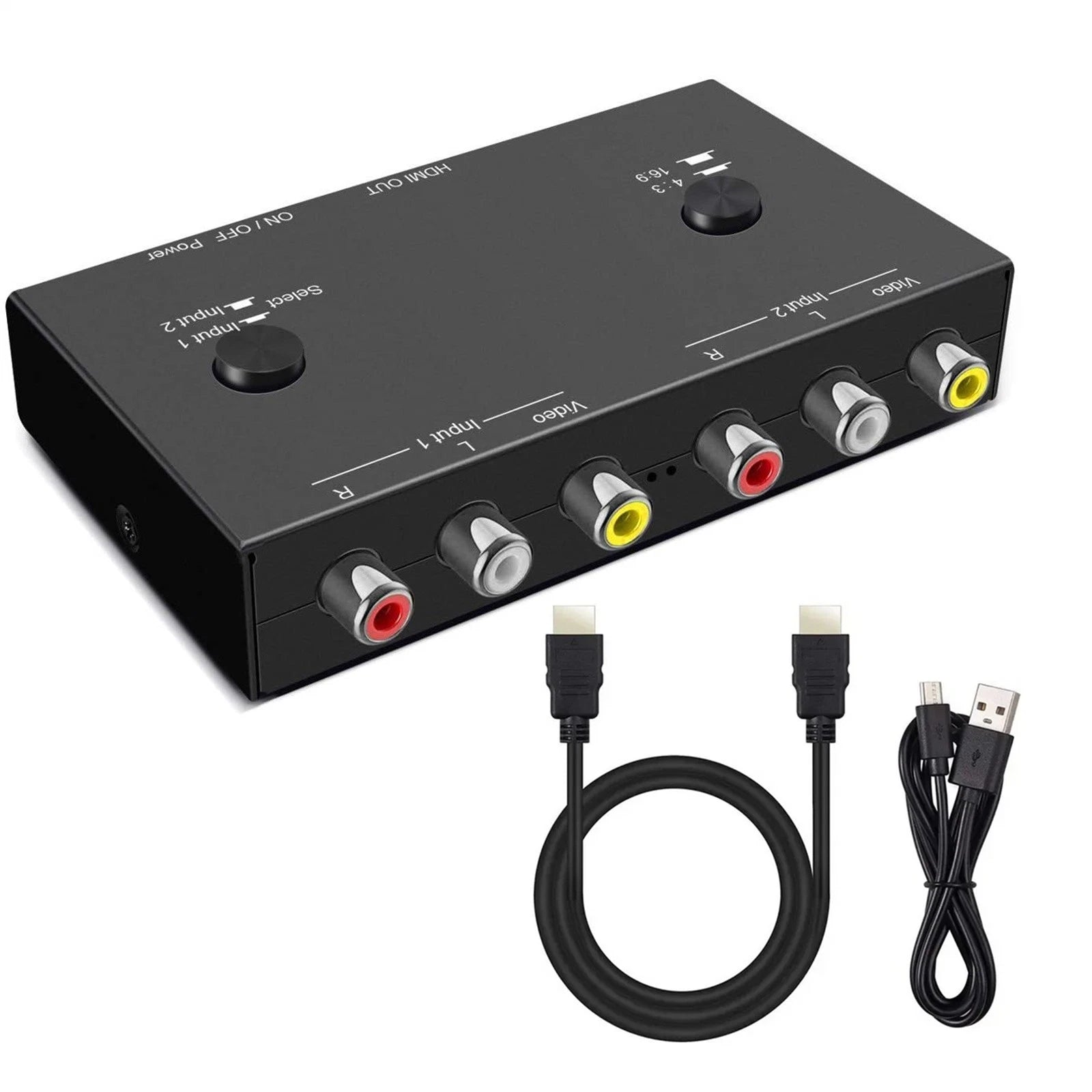 Dc5v1a 2 Port Av To Hdmi Converter 2rca To Hdmi Adapter 2av To Hdmi 2