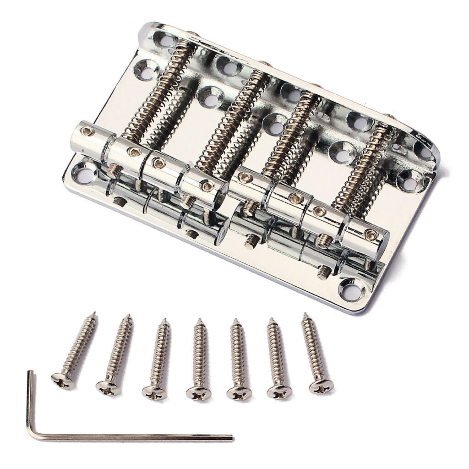 4 String Zinc Alloy Bridge For Fender P Jazz Bass Guitar Chrome