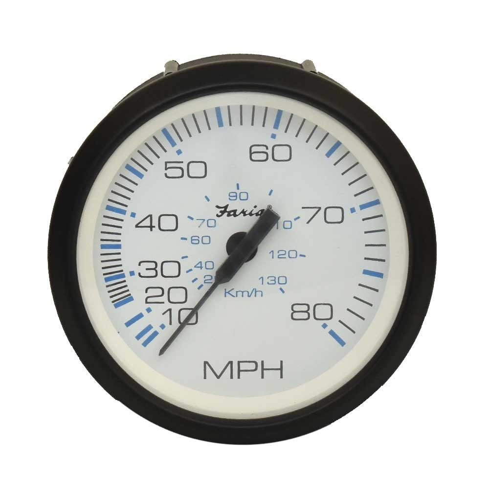 Faria Boat Speedometer Gauge Chesapeake White 3 1/4 Inch by Faria