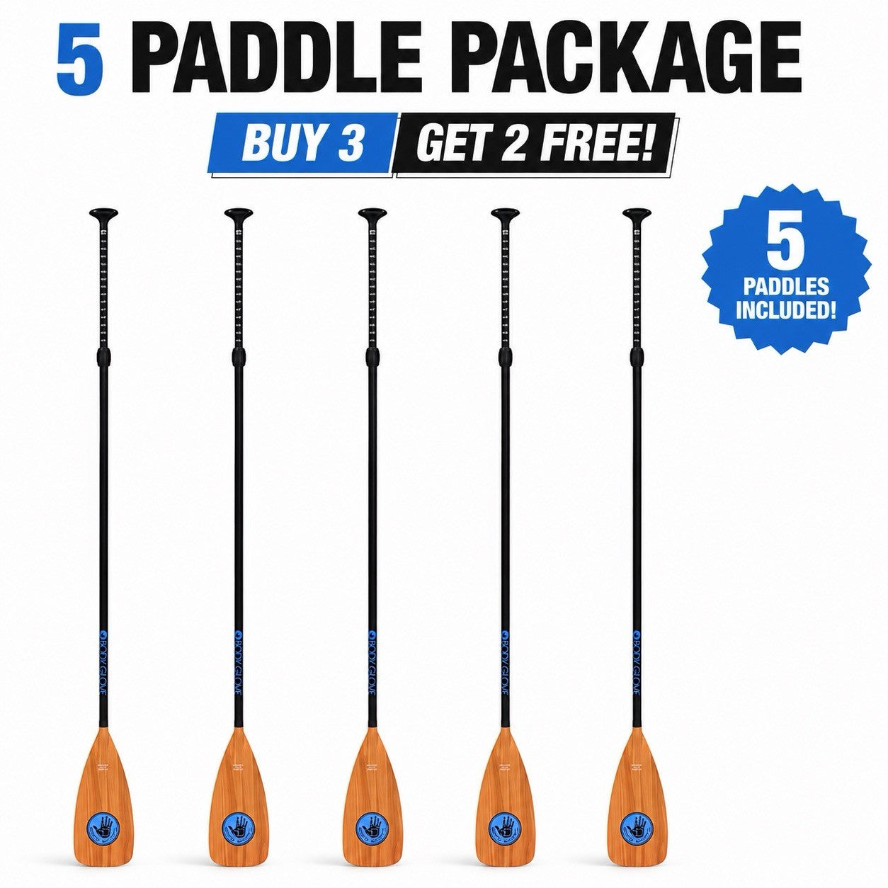 5 Pack Body Glove Adjustable Lightweight Paddles by Body Glove