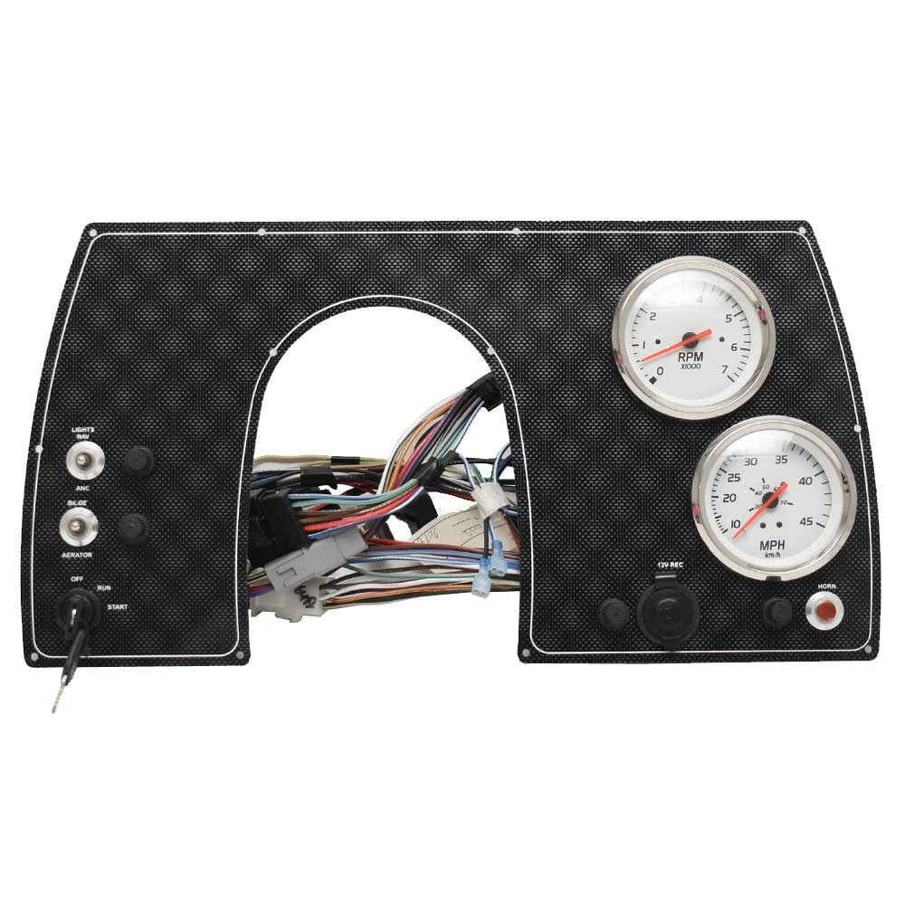 Mako Boat Dash Panel 301702 w/ Veethree Lido Elite Gauges Black by Mako