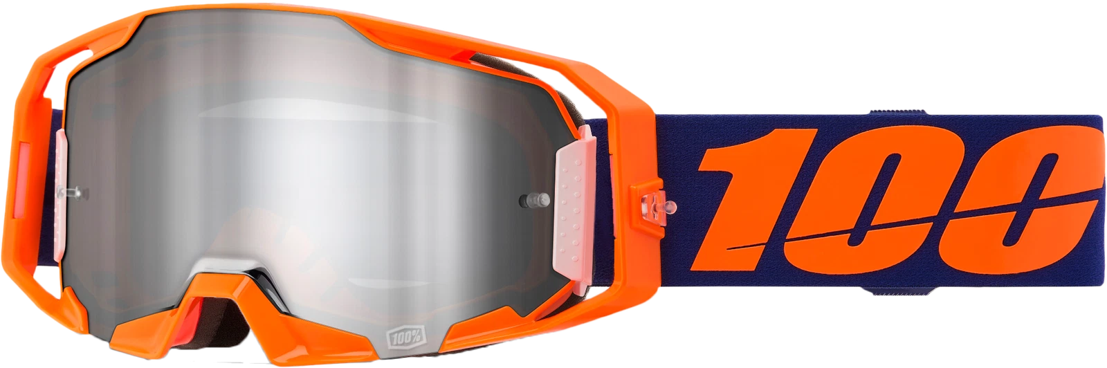 100-percent Armatic Offroad Mx Goggle Neon Orange Silver Flash 2023+
