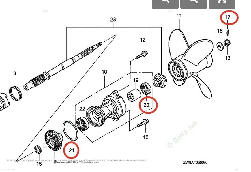 Lower Unit Oil Seal for Honda 8/9.9/10/15/20HP Models