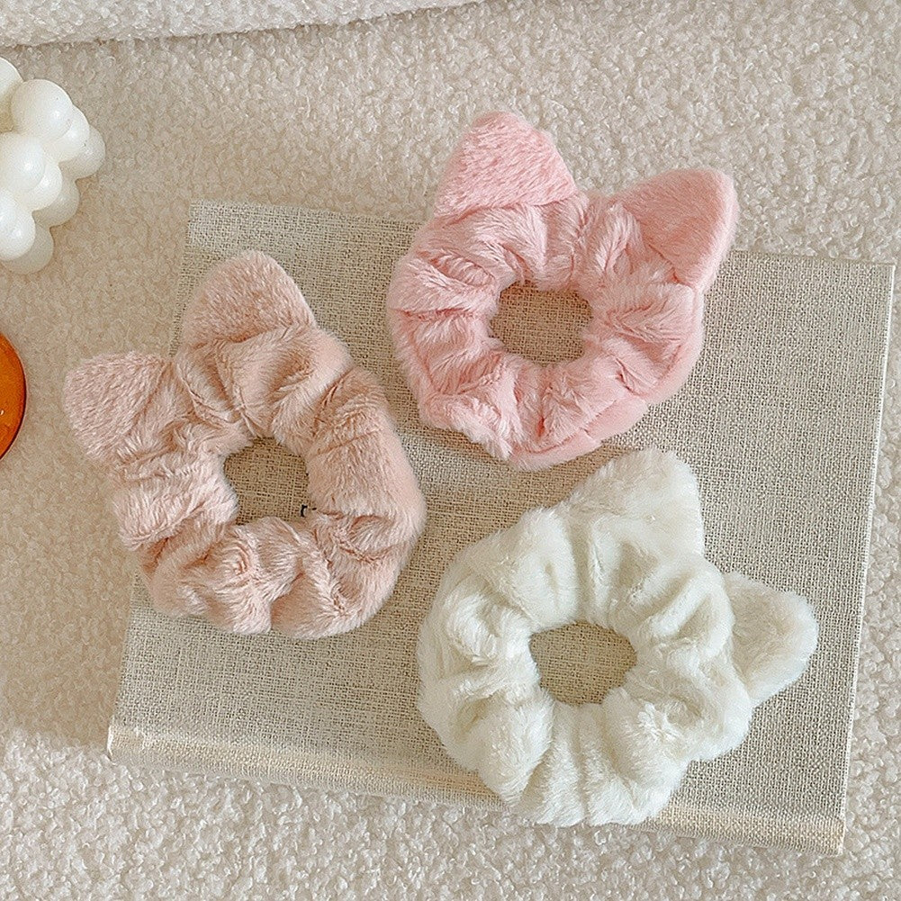 Cat Ear Hair Tie Soft Plush Fabric
