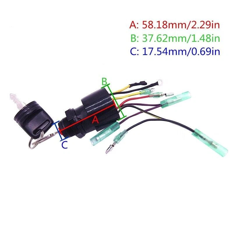 Boat Ignition Switch with Key for Mercury Marine (87-17009A2, 87-17009A5)
