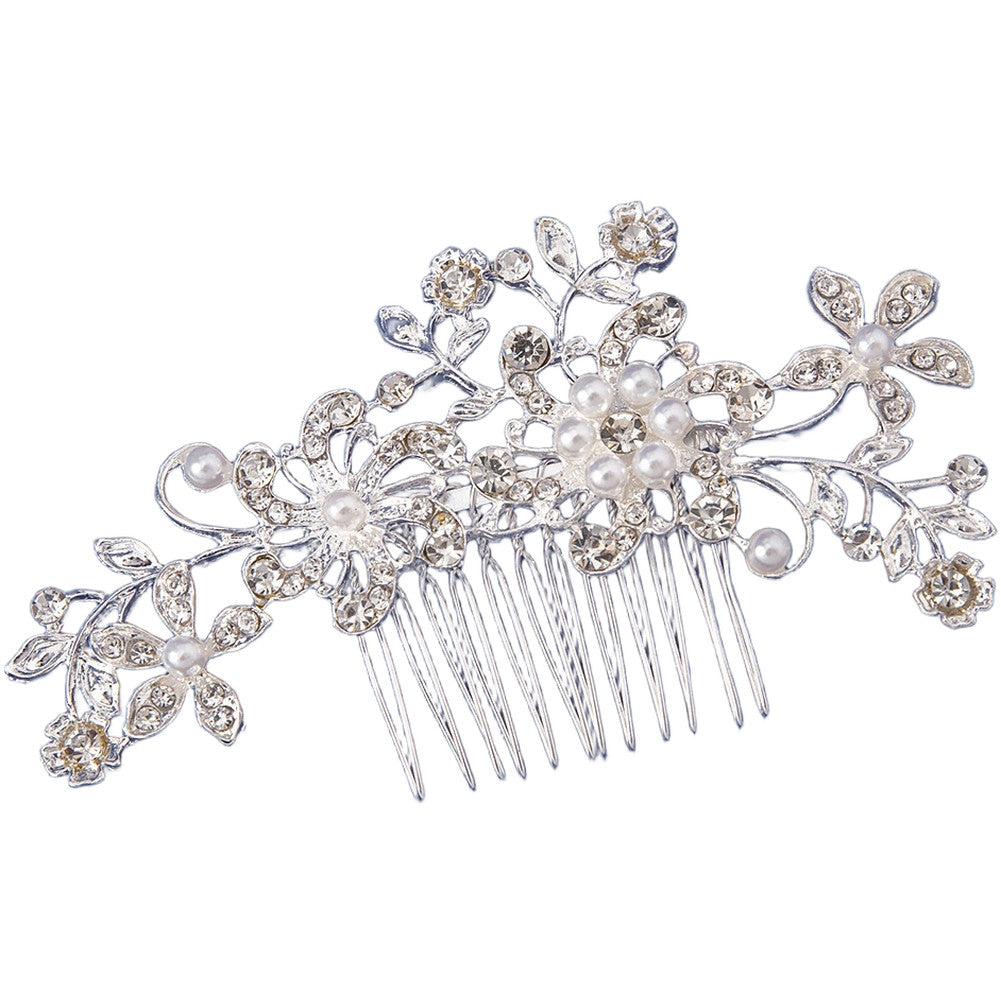 Hair Comb Pearl Electroplated Finish For Bride