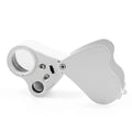60x Mini Magnifying Loupe Dual Lens Band Light Antique Geology