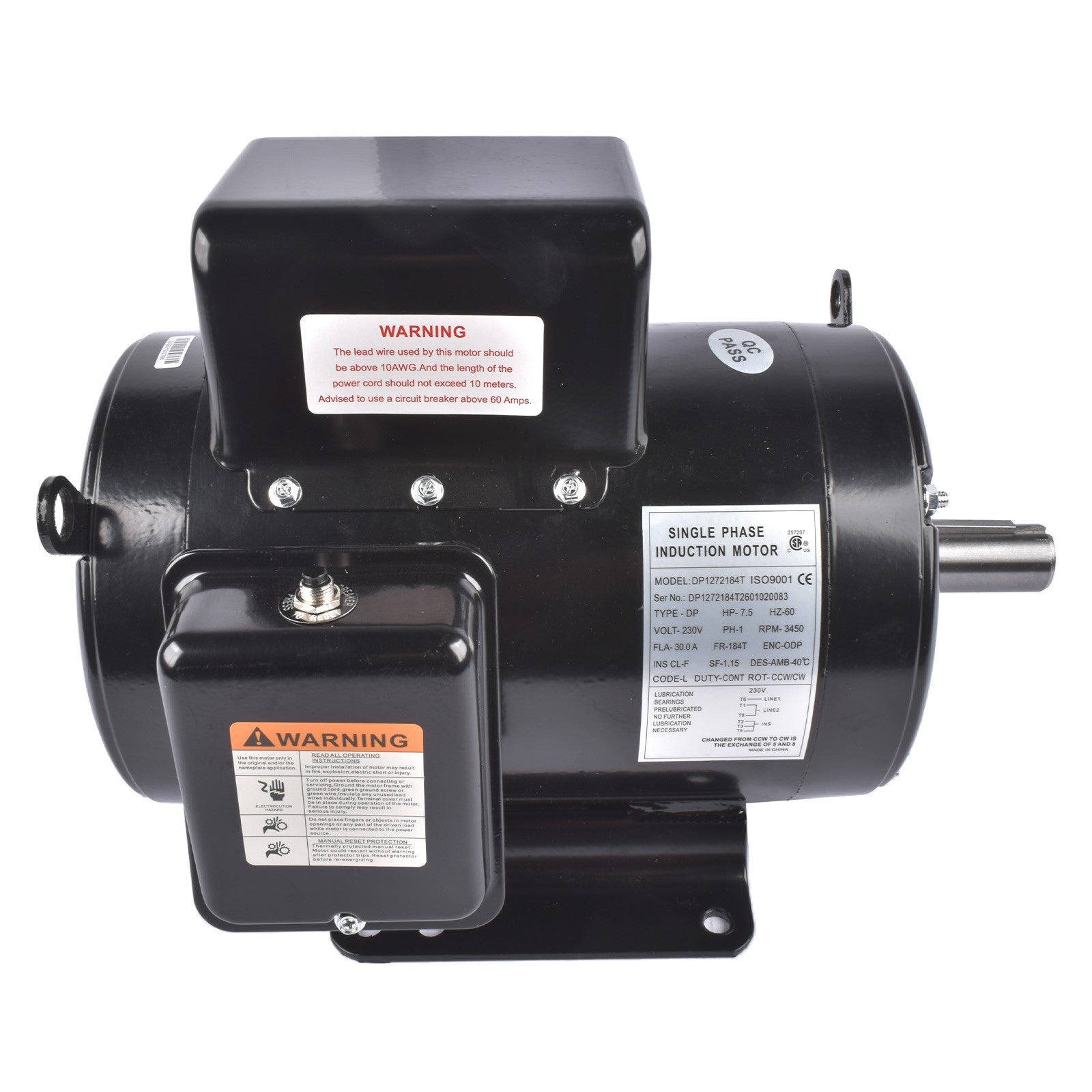 Electric Motor 7.5 HP 184T Frame 3450 RPM