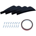 4pcs Black Rear Bumper Lip Spoiler Diffuser Splitter Scratch
