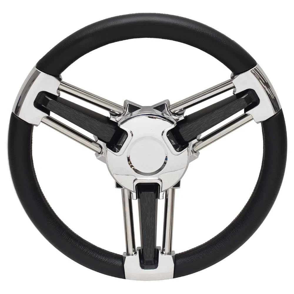 Schmitt Boat Steering Wheel Pu1051c1-04 | Burano 14 Inch Brushed / Ss