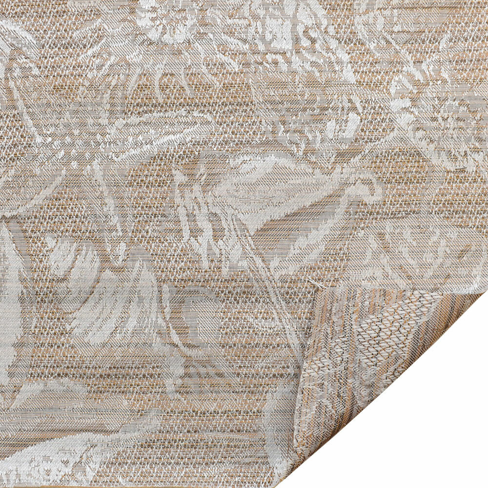 Woven Pattern Fabric Boat Starfish Shells Beige