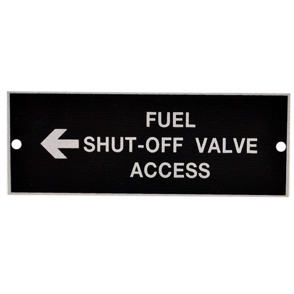 Fuel Shut-Off Plate Label Malibu by Malibu
