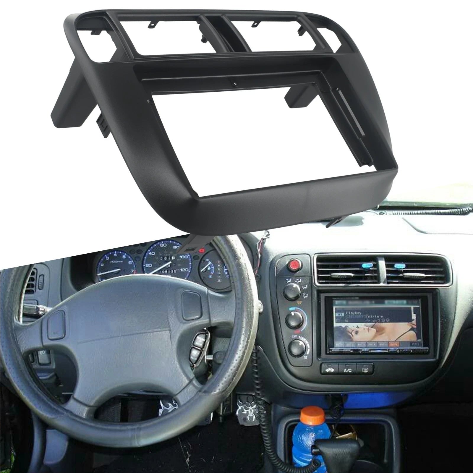 Perfect Fit Matt Black 9inch Frame Panel Trim For For Civic 1996 2001