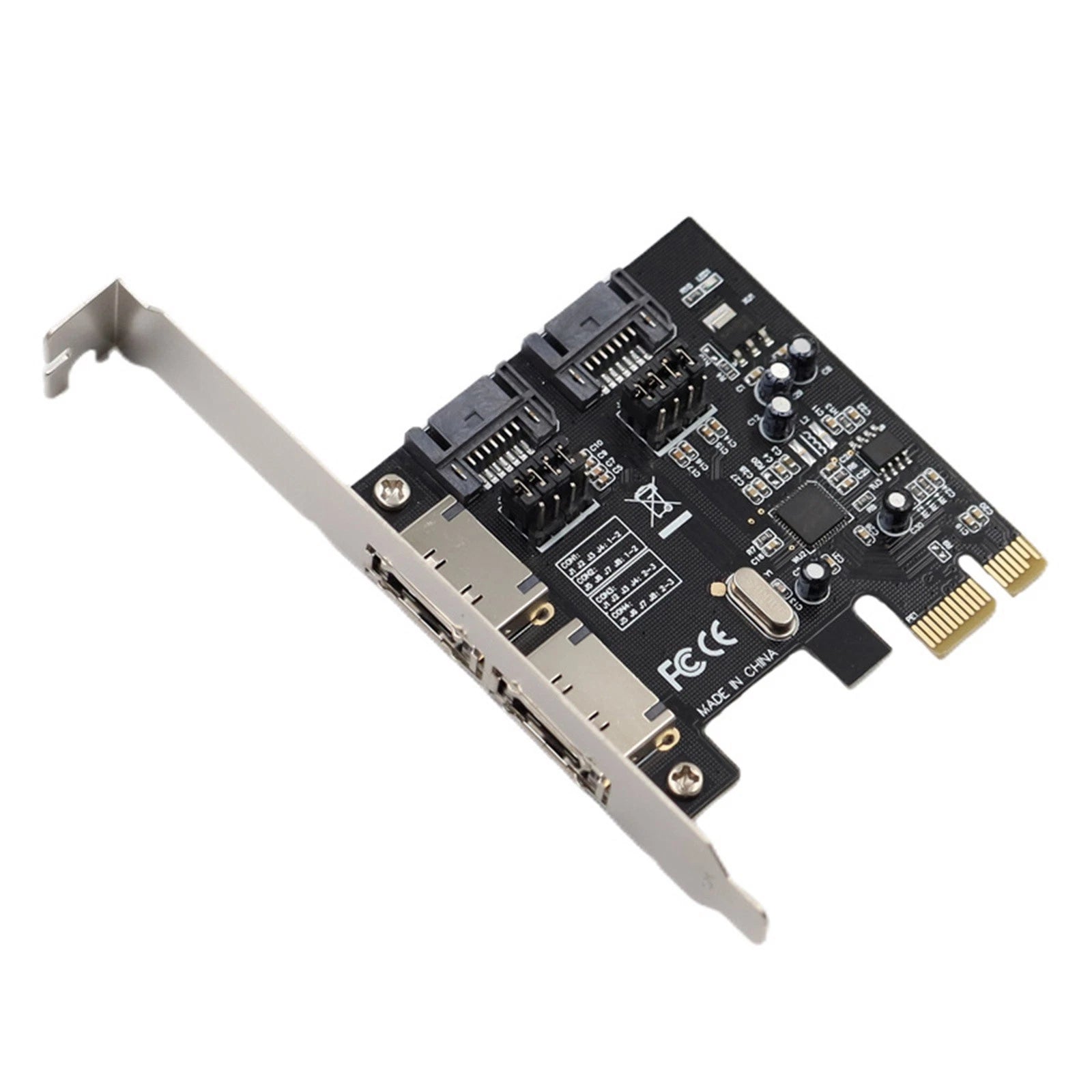 2-port Sata 3 + 2-port Esata Pci-e X1 Interface Card For Asm1061