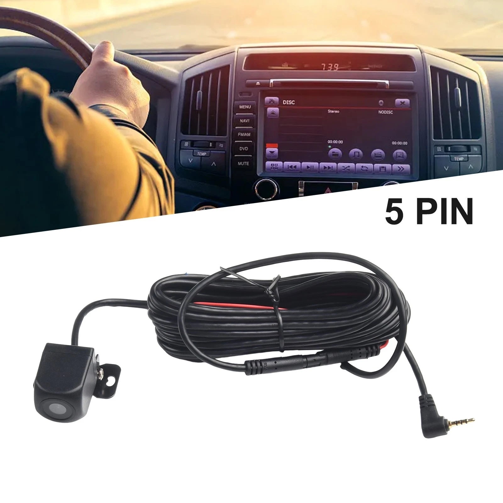 Auto Car Mirror For Dash Cam Dvr Rear View Camera 720p 5pin 2.5mm