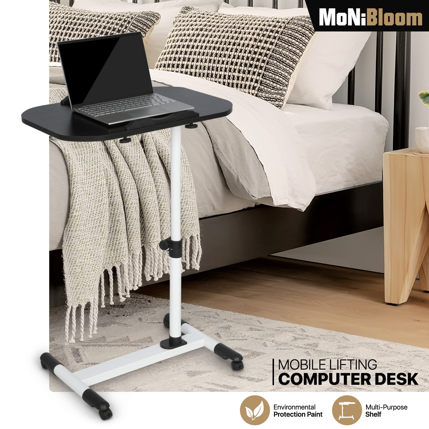 [SWIVEL ROLLING]Laptop Desk Adjustable Height Table Sta