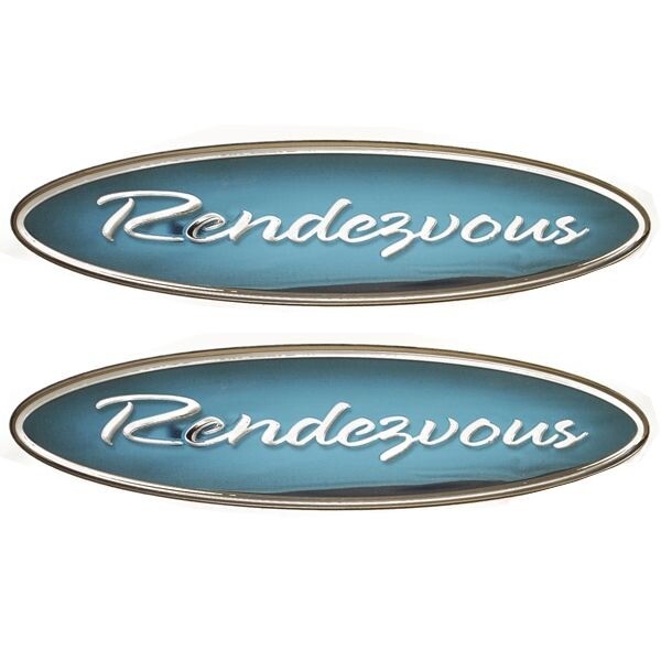 Bayliner Boat Raised Decal | Rendezvous 10 x 2 1/2 Inch Blue (Pair)Ope