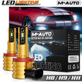 Pair H8 6500K White LED Headlight Bulb Kit