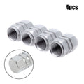 Silver Aluminum Tire Valve 4 Pack