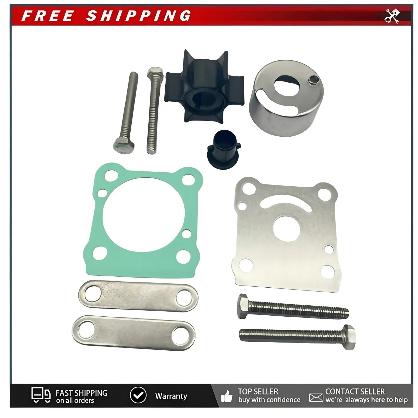Water Pump Impeller Repair Kit For Yamaha 2-stroke | Hook & Hull Co
