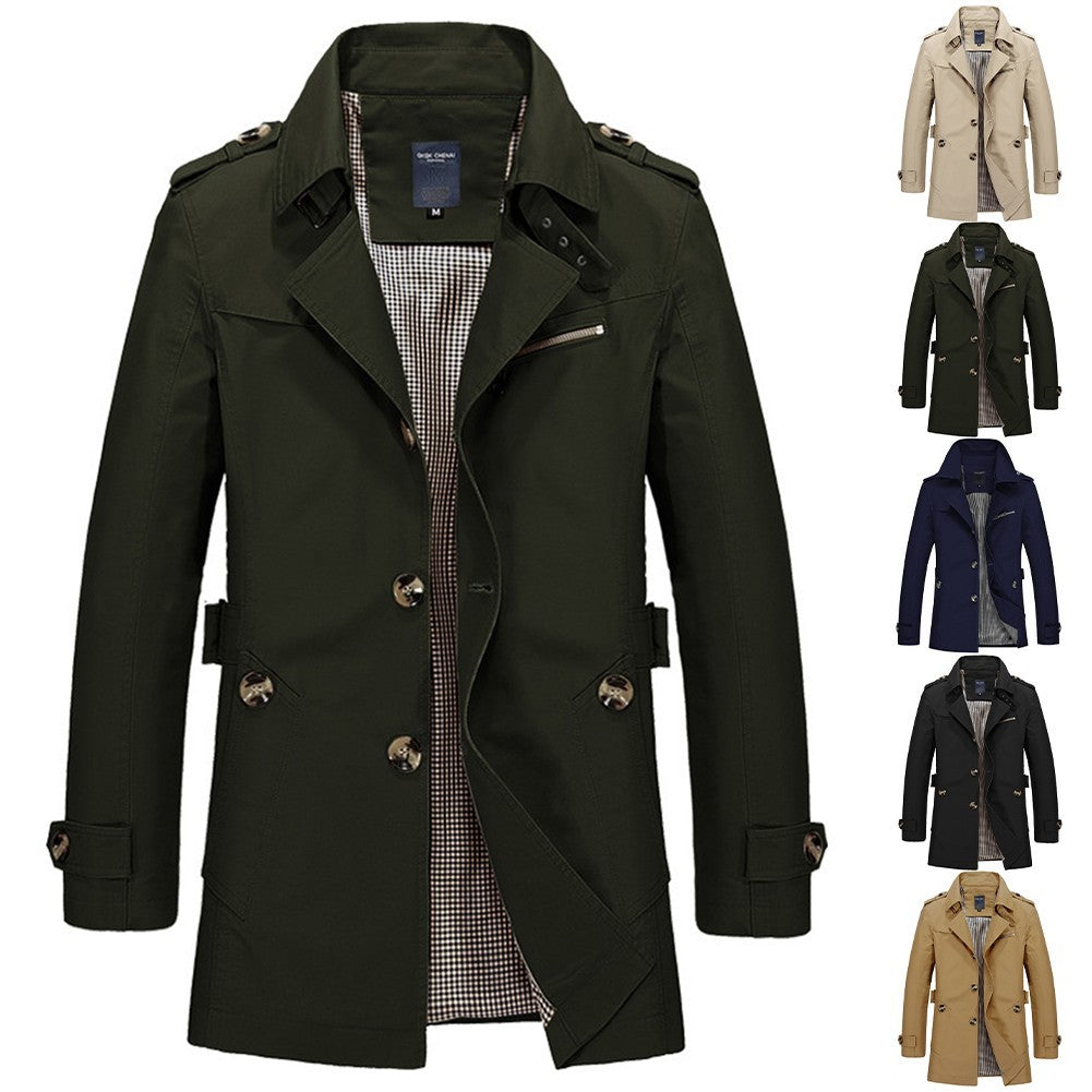 Men's Jacket Long Sleeve Solid Color