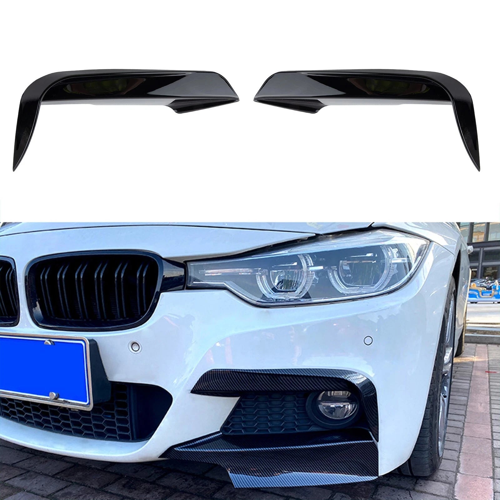 Bumper Accessories Front Splitter Lip Canards Compatible With For Bmw