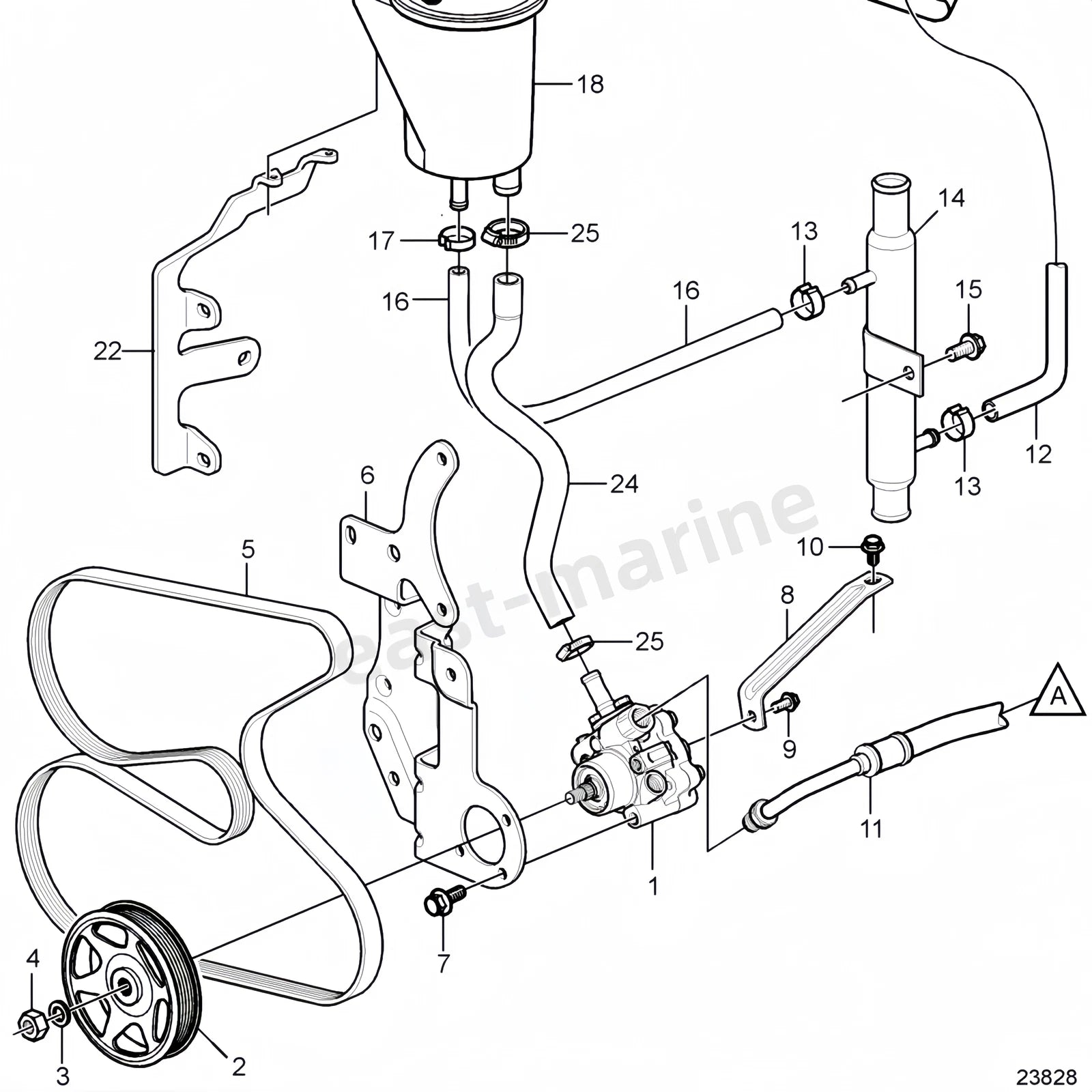 Power Steering Pump for Volvo Penta 3.0L V6/V8